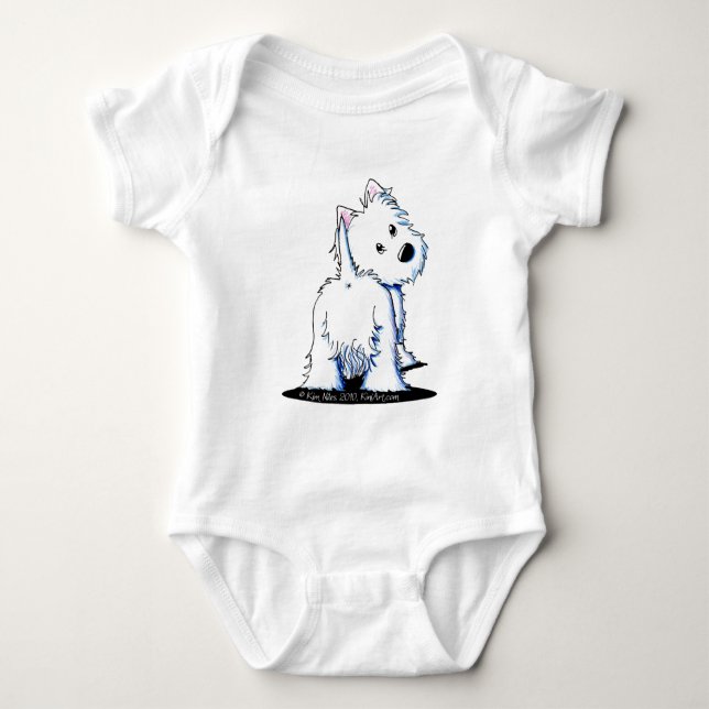 Fluffig ända Westie T-shirt (Framsida)