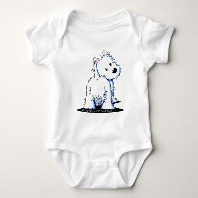 Fluffig ända Westie Tee (Framsida)