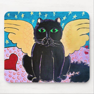 Fluffig ängelkatt musmatta