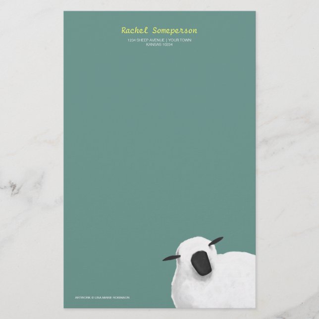 Fluffig fårPersonalizable brevpapper (Framsida)