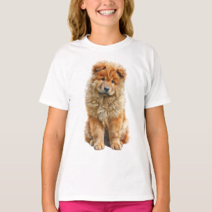 Fluffig guldbrun Chow Chow-valp porträtt barn T Shirt