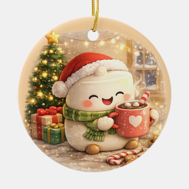 Fluffig jul  julgransprydnad keramik (Framsidan)