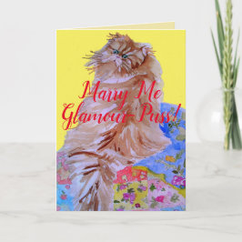 Fluffig Katt Koj Gift Mig Glamour-Katt Kort