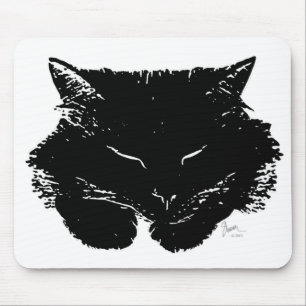 Fluffig katt Mousepad Musmatta