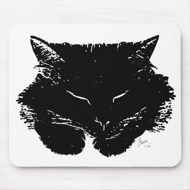 Fluffig katt Mousepad Musmatta (Framsidan)