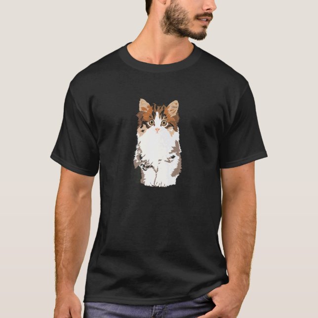 Fluffig katt t shirt (Framsida)