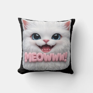 Fluffig Kattkudde Mjao Kudde