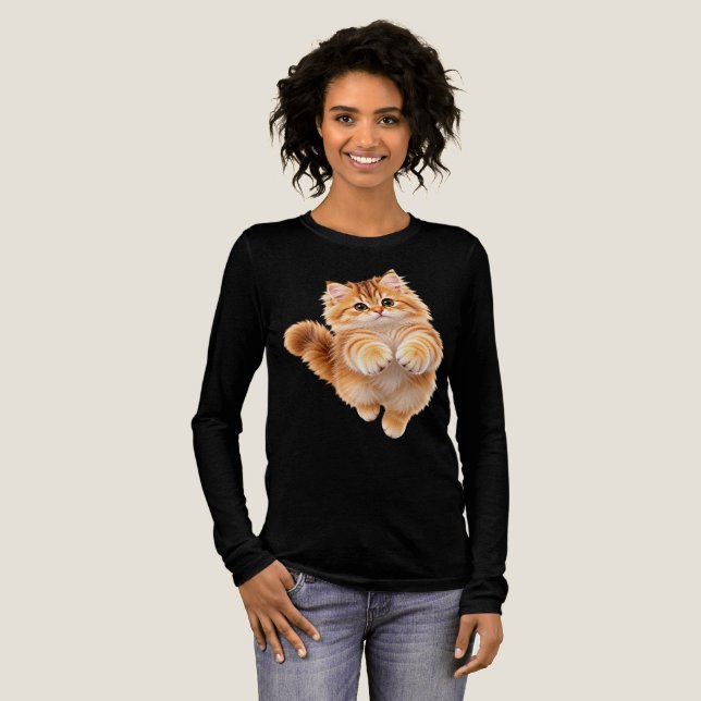 Fluffig kattunge  t shirt (Hel framsida)