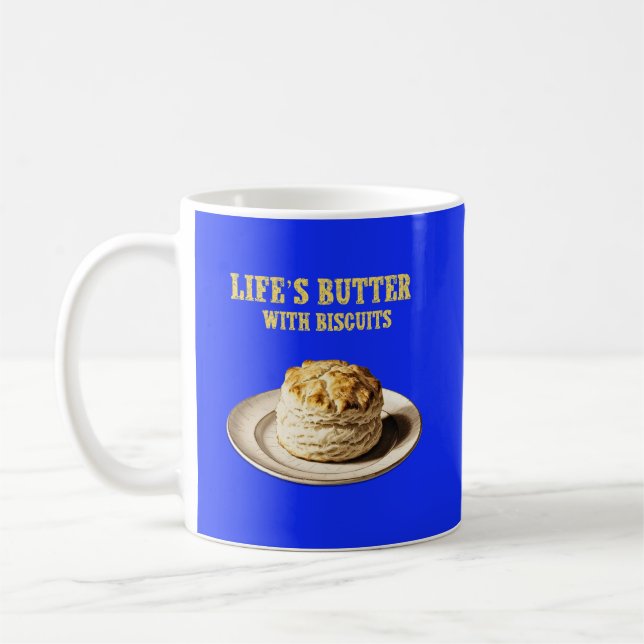 Fluffig kex på en tallrik, Livets smörkex Kaffemugg (Vänster)