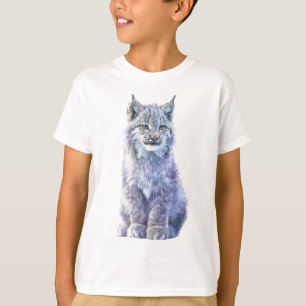 Fluffig Lodjur Lynx Unge Blå Ögon Barn T Shirt