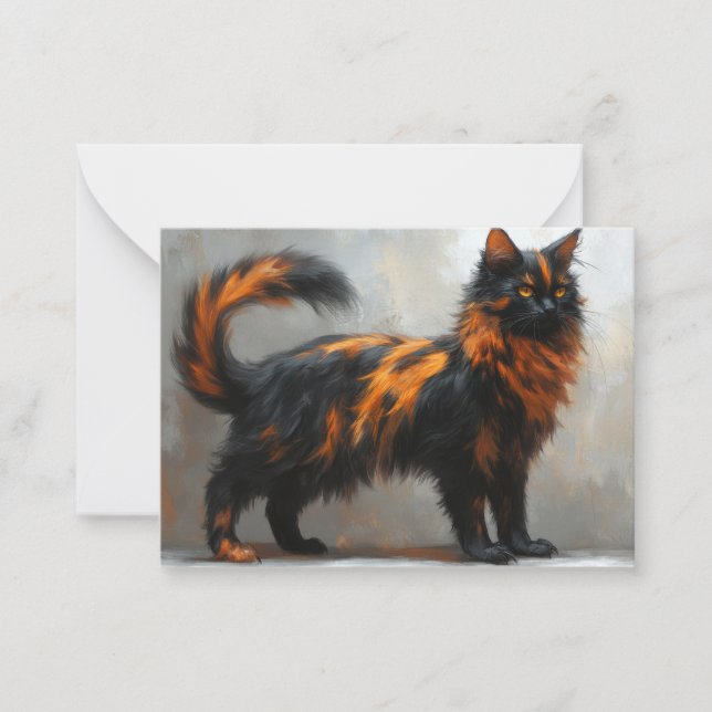 Fluffig Maine Coon katt  Anteckningskort (Framsida)