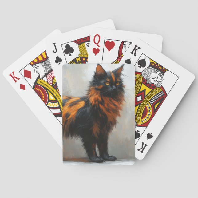 Fluffig Maine Coon katt  Casinokort (Baksidan)