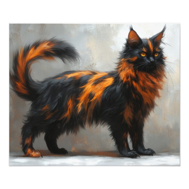 Fluffig Maine Coon katt  Fototryck (Framsidan)