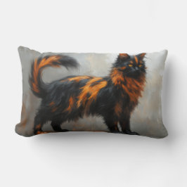 Fluffig Maine Coon katt  Lumbarkudde