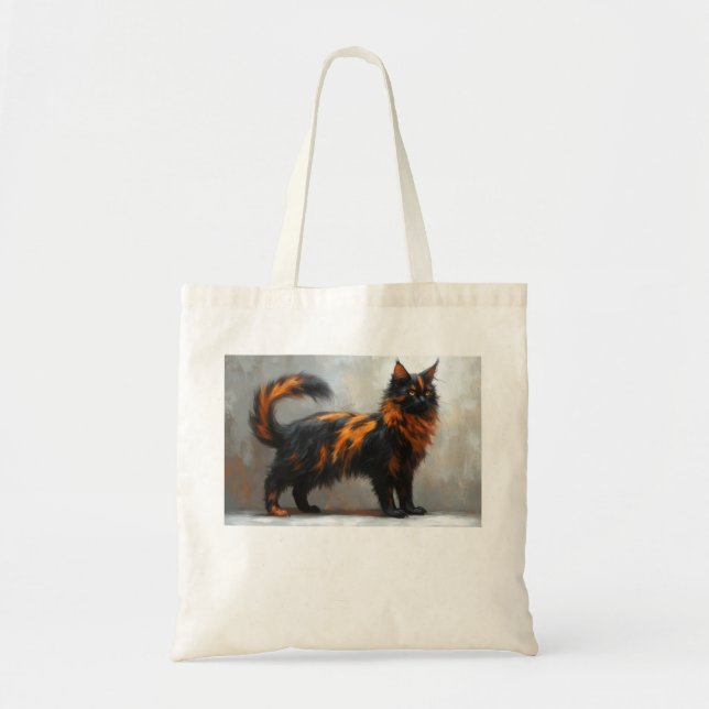 Fluffig Maine Coon katt  Tygkasse (Framsidan)