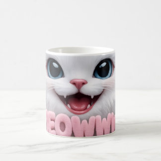 Fluffig Meoww Kattmugg Kaffemugg