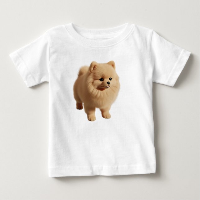  Fluffig Pomeranian Valp Isolerad  T Shirt (Framsida)