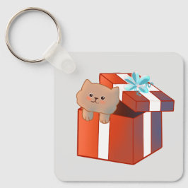Fluffig present nyckelring