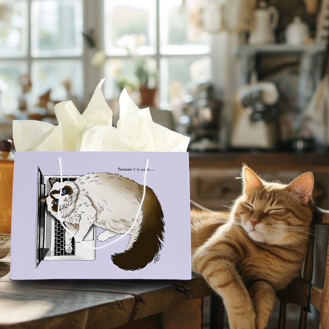Fluffig Ragdoll Katt Lavendel Bärbar Dator Rolig (Skapare uppladdad)