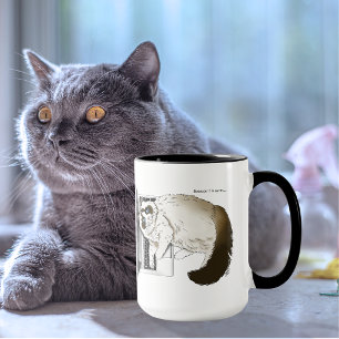 Fluffig Ragdoll Katt Lavendel Bärbar Dator Rolig Mugg