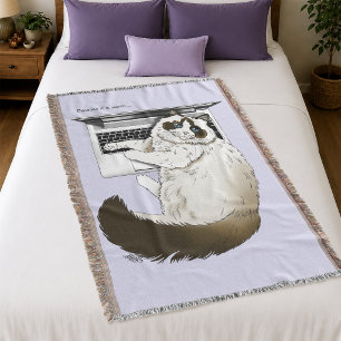 Fluffig Ragdoll Katt Lavendel Bärbar Rolig  Filt