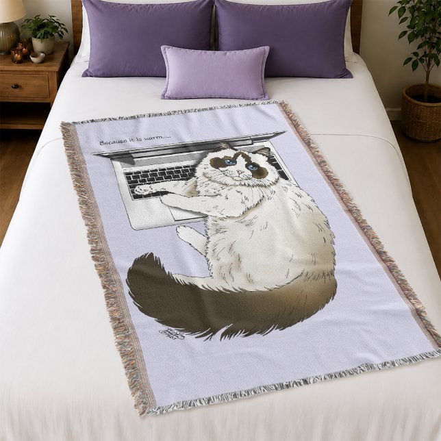 Fluffig Ragdoll Katt Lavendel Bärbar Rolig  Filt (Skapare uppladdad)