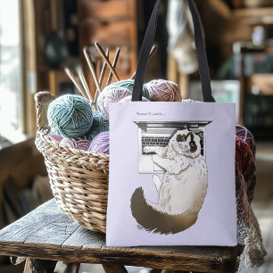 Fluffig Ragdoll Katt Lavendel Bärbar Rolig Tygkasse