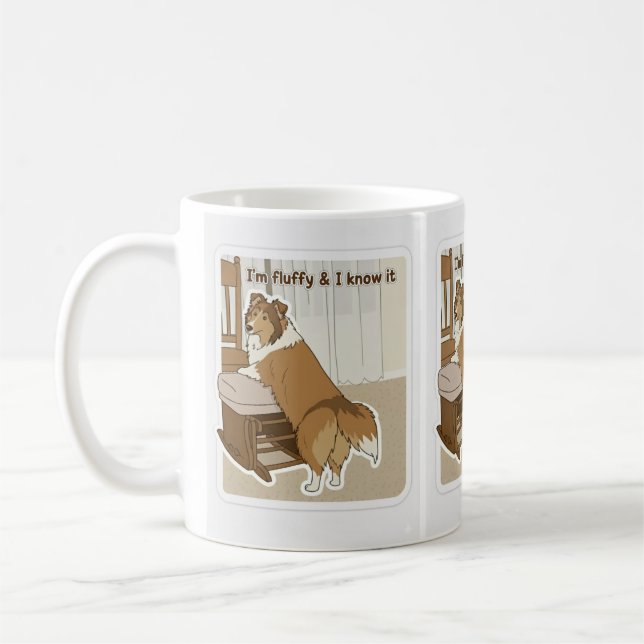 Fluffig sheltie kaffemugg (Vänster)