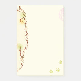 Fluffig sömnig katt post-it block