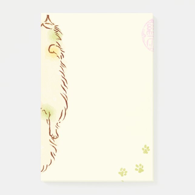 Fluffig sömnig katt post-it block (Framsida)