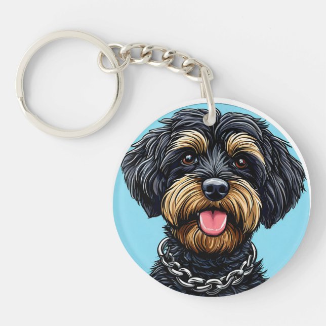🔑 Fluffig Svart Hund Present Till Katter Och Hund (Framsidan)