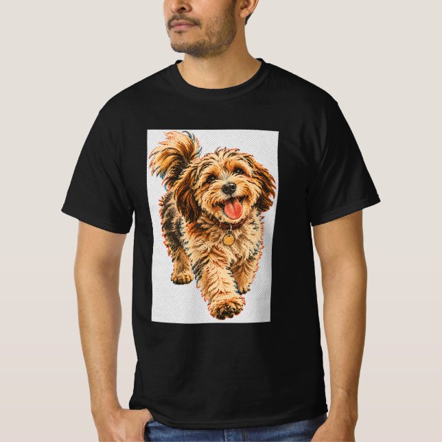 Fluffig valp  t shirt (Framsida)