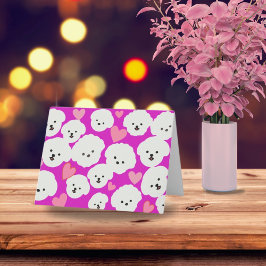 Fluffiga Bichons och Hjärtan Kort