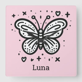 Fluffiga Buffalo Baby - Kawaii Gårdsdjur Fyrkantig Klocka