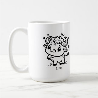 Fluffiga Buffalo Baby - Kawaii Gårdsdjur Kaffemugg