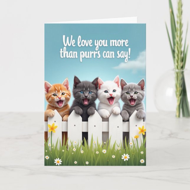 Fluffiga kattvänners kort (Framsida)
