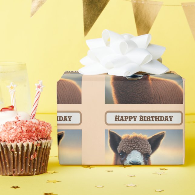 "Fluffiga Majestät: Den Stora Ulliga Bruna Alpacka Presentpapper (Födelsedagsfest)