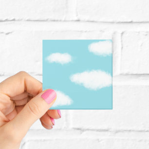 Fluffiga moln blå himmel post-it block