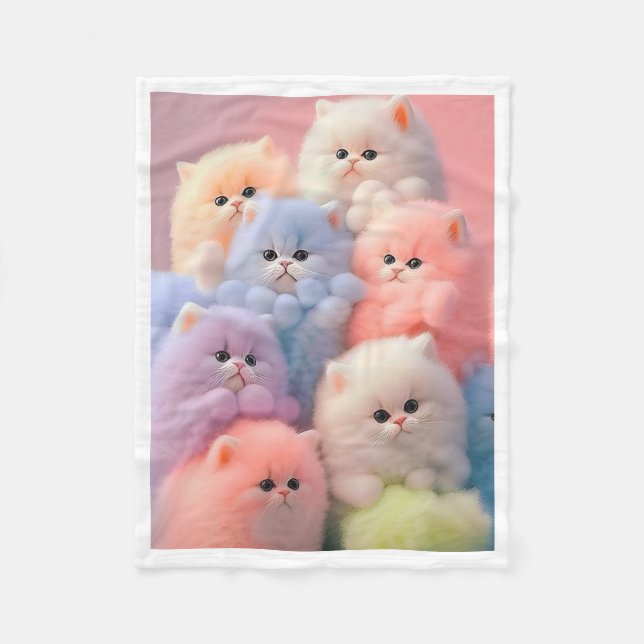 Fluffiga Pastell Katträcken Filt (Framsidan)