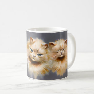 Fluffiga perserkattskattekonst från Louis Wain Kaffemugg