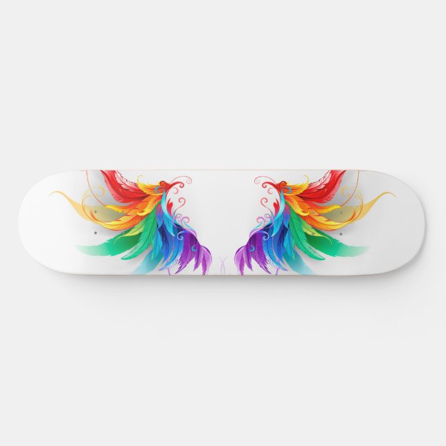 Fluffiga regnbågsvingar mini skateboard bräda 18,5 cm (Horz)