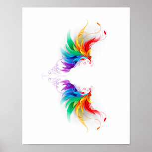 Fluffiga regnbågsvingar poster