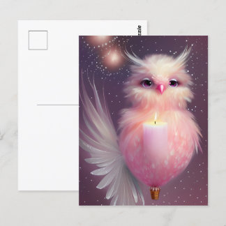 Fluffiga Rosa Babyfågel Vykort