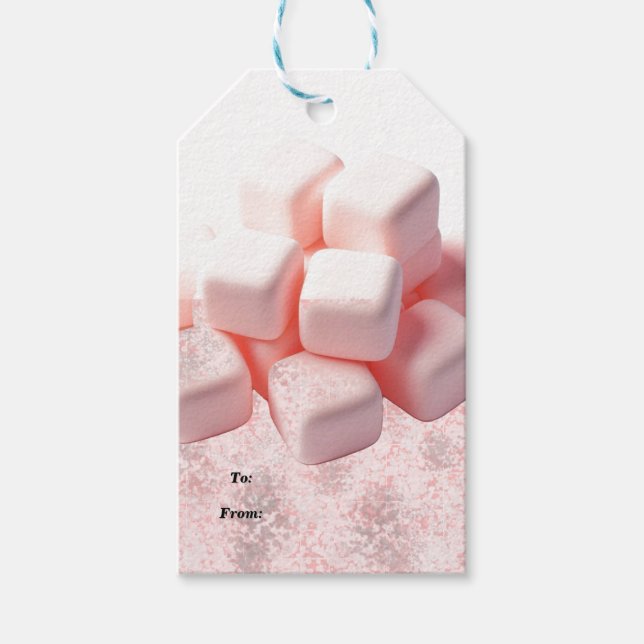 Fluffiga Rosa Marshmallows Presentetikett (Framsidan)