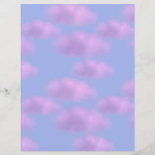 Fluffiga Rosa Moln Scrapbookpapper