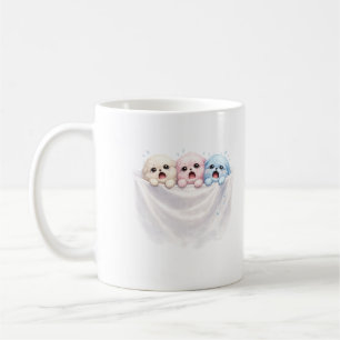 Fluffiga Trio i Panik – Söta Pastellvarelser Kaffemugg