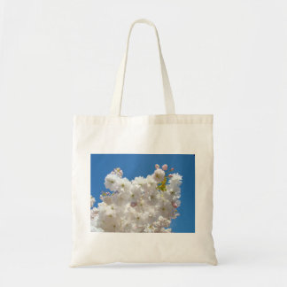 Fluffiga vårträdblommor tote bag Blå himmel Tygkasse