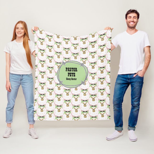 Fluffiga vita får fleecefilt (På plats)