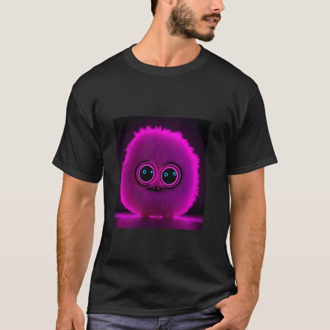 Fluffigt Vänligt Monster - Sött och Ljust T Shirt (Framsida)