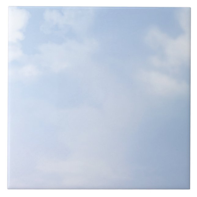 Fluffmoln på pastel blå himmel kakelplatta (Framsidan)